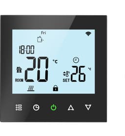 Quality Heating - Elektrische vloerverwarming thermostaat - 5 daags programmeerbaar - touch screen - PRF-78 zwart - Universeel toepasbaar — thumbnail 1