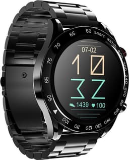 HiFuture Future Go Pro Stainless Steel Smartwatch, Horloge voor Heren, 1,32" FHD-scherm, 20 Dagen batterijduur, 3ATM waterdicht, RVS drukknoppen, 3 interactieve gebruikersinterfaces, 24 sportmodi, Kleur (Zwart) — thumbnail 1
