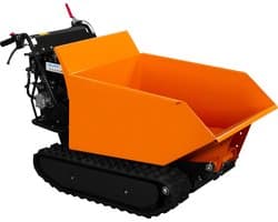 T-Mech Mini Dumper Rupsbanden - Kruiwagen 500kg Laadvermogen - 270cc 9HP Hydraulisch Kiepen - 4 Versnellingen 3 Vooruit 1 Achteruit - Stalen Bak - Gratis Oprijplaten & Sneeuwschep - Uitbreiding Bak