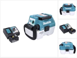 Makita DVC 750 LRT1 accustofzuiger LXT 18 V 67 mbar 7,5 l borstelloos + 1x accu 5,0 Ah + oplader — thumbnail 1