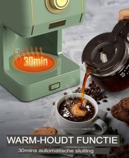Filterkoffiezetapparaat 5 kopjes - Glazen kan - Afneembaar filter - Druppelstop — thumbnail 5