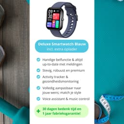 Nexvex® Deluxe Smartwatch voor Heren - Sporthorloge met Hartslagmeter - Bloeddrukmeter - Stappenteller - Sport Horloge met Belfunctie - Smart Watch Saturatiemeter - Zaklamp - Bluetooth Activity Tracker - Android/iOS - 2.0 Inch - Blauw — thumbnail 4