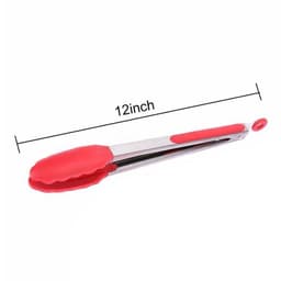 Let op type!! 12 inch siliconen non-slip voedsel brood barbecue BBQ clip Tang keuken gereedschap (rood) — thumbnail 4