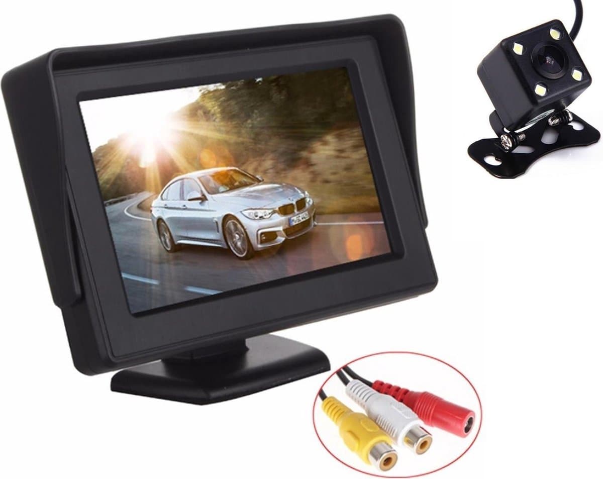 Achteruitrijcamera infrarood nachtzicht inclusief 4,3 inch Beeldscherm voor Auto / Camper — afbeelding 1