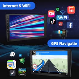 ESSGOO Autoradio 2Din Universeel - 10.1 Inch IPS HD Touchscreen - Android 15 - Apple Carplay & Android Auto (Draadloos) - 6+128GB - GPS Navigatiesysteem - Bluetooth, WiFi, MP5 — thumbnail 4