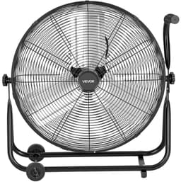 VEVOR Vloerventilator Ø609,6 mm, Windmachine 360° Kantelbaar, Staande Ventilator met 3 Snelheidsstanden, Draagbare Trommelventilator met Handvat, Wielen & 1,6 m Kabel, Industriële Ventilator voor Garage Magazijn — thumbnail 2