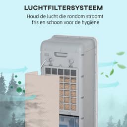 TEKROA® Mobiele Airco - 4-in-1 verdampingTEKROA® sluchtkoeler - Draagbare Airconditioner - 12L Watertank - voor 25-35 m² - met Afstandsbediening & 12-uurs Timer - Inclusief Wieltjes - Wit — thumbnail 5