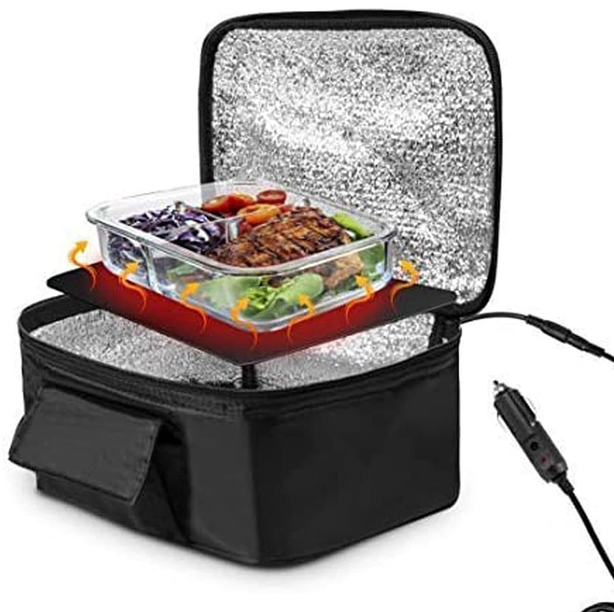 Dailygoods - Mini Auto Magnetron - Draagbare Lunchbox - Voor Chauffeurs en Reizigers - 12V Magnetron - Snel Verwarmen - Ideaal voor Werknemers — afbeelding 1