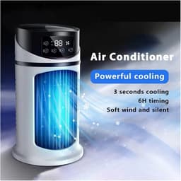 Mini Airco - Ventilator Koeler - Persoonlijke Verkoeling - Stille Werking - 300 ml Tank - Wit — thumbnail 5