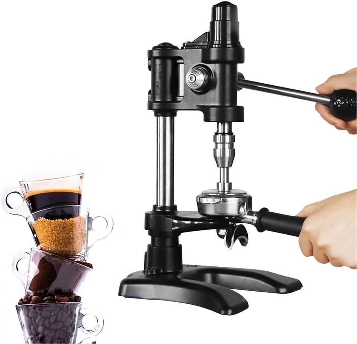 Koffie Stamper - Barista Gereedschap - Espresso Bereiding - Gelijkmatige Poederpersing - 58 mm - Zilver — afbeelding 1