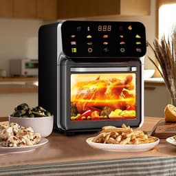 Combi Oven - Heteluchtfriteuse Bakapparaat - Multifunctioneel Koken - Dubbele Temperatuurregeling - 15 Liter Capaciteit - Zwart — thumbnail 3