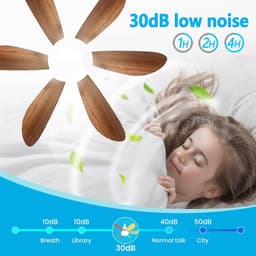 1 Plafondventilator met verlichting en afstandsbediening - 40W - 3 windsnelheden - 6 bladen - Dimbaar - Stille werking - Geschikt voor woonkamers en slaapkamers - Bladen met houtnerf — thumbnail 4