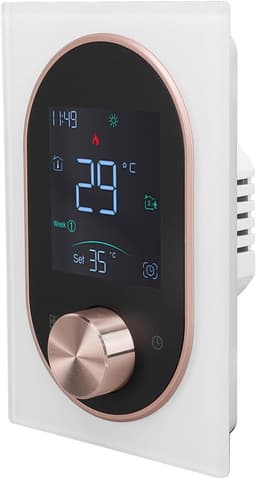 Slimme Thermostaat - Verwarmingsthermostaat Programmeerbaar - Temperatuur Regelen - Touchscreen Kleurendisplay - 86 x 86 mm - Wit — thumbnail 1