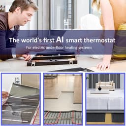 Intelligente thermostaat - Wifi thermostaat - Vloerverwarming regelen - AI Smart Learning - 88 x 88 mm - Wit en zwart — thumbnail 4