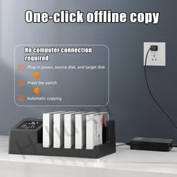 Externe Harde Schijf Dock - Opslagstation Cloner - Data Back-up Kopiëren - Offline Klonen Functie - 120 TB Capaciteit - Zwart — thumbnail 2