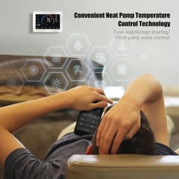 Slimme Thermostaat - Warmtepomp Regelaar - Energie Besparen - LCD Touchscreen - 5-35°C - Wit — thumbnail 4