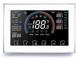 Slimme Thermostaat - Warmtepomp Regelaar - Energie Besparen - LCD Touchscreen - 5-35°C - Wit