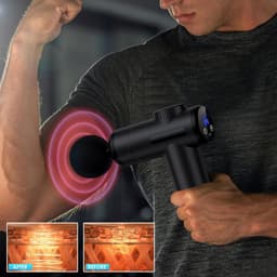 Mini-massagepistool - Zwart - Draagbaar - Met LCD-touchscreen en 8 massagekoppen - Voor Spieren en Ontspanning — thumbnail 4