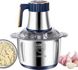Elektrische Hakmolen - Keukenmachine Groente Snijder - Maaltijden Bereiden - Roestvrij Staal Kom - 5 Liter - Zilver — thumbnail 1