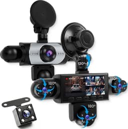 Dashcam voor auto - Zwart - 3,16 inch IPS-scherm - 5 Camera's FHD 1080P met Nachtzicht en Parkeerbewaking — thumbnail 1