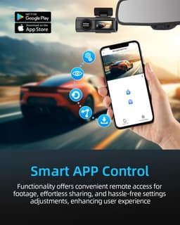 Dashcam voor auto - Zwart - 1,47 inch - 4K+1080P WiFi Dashboard Camera met Voor- en Achterlens - Compacte Auto Beveiliging — thumbnail 2