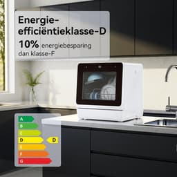NIVA® Mini Vaatwasser - Afwasmachine - Vrijstaande Vaatwasser - Wit - 43cm x 43cm x 46cm — thumbnail 5