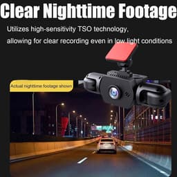 KZQ 4-kanaals dashcam auto 360 graden met 4 camera's 1080p voor achter links rechts 2 inch scherm full view opname met 32GB SD-kaart voor maximale veiligheid — thumbnail 4