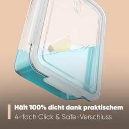 Dailygoods- Maaltijdbereidingsdozen set van 3 - Glazen Bakjes met Deksel - Vaatwasser/Magnetron/Oven Geschikt - Voedselbewaardozen 3x 1040ml - Transparant - Gezond Eten - Voedselopslagbakjes — thumbnail 3