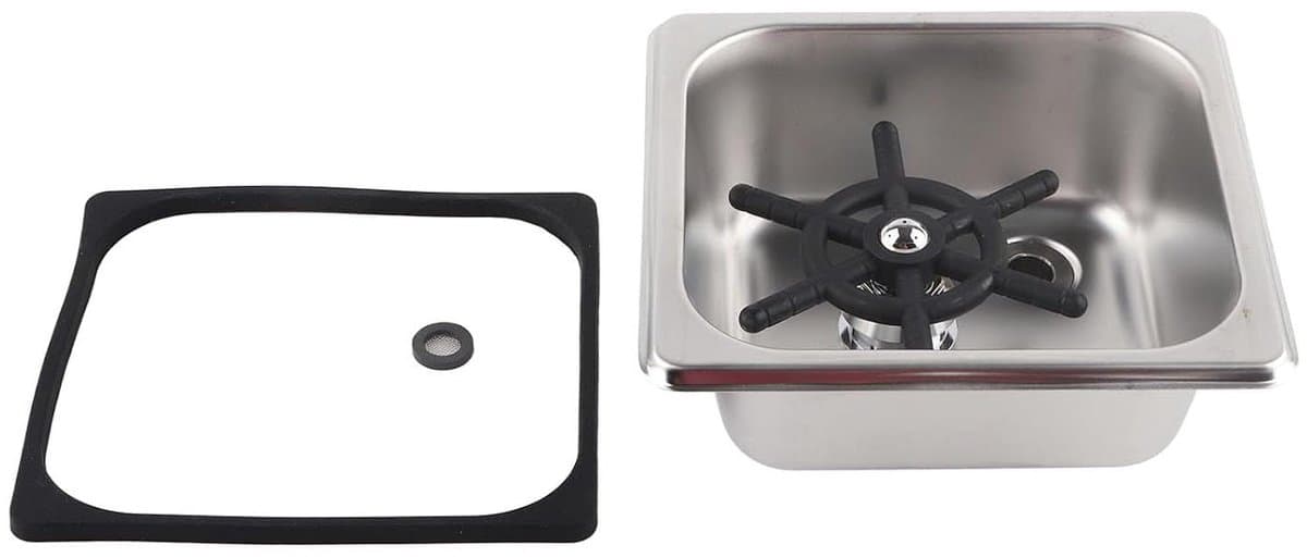 Bekerwasser Bar - Glazenspoeler Aanrecht - Snel Glazen Reinigen - Hogedruk Spoelen - 17.5 cm - Zilver — afbeelding 1