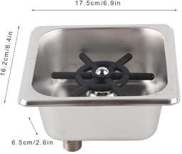 Bekerwasser Bar - Glazenspoeler Aanrecht - Snel Glazen Reinigen - Hogedruk Spoelen - 17.5 cm - Zilver — thumbnail 5