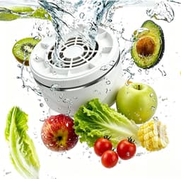 Bestrijdingsmiddelenwasmachine - Groente- en fruitwasmachine - 15W krachtige vortex - 4 instelbare snelheden - Groente- en fruitreiniger - 10,4 x 6,0 cm - Wit — thumbnail 1
