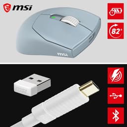MSI FORGE GM340 WIRELESS SKY – Gamingmuis – Draadloos RF - Bluetooth – Optisch – 12.000 DPI — thumbnail 4