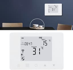 Slimme Temperatuurregelaar - Digitale Thermostaat - Comfort Thuis - Afstandsbediening via App - Ruimtebesparend - Wit — thumbnail 3