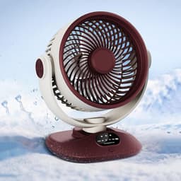 Bureauventilator met oscillatiefunctie - 190×150×225 mm - LED-display - Drie snelheden - Geluidsarme motor - Ideaal voor studentenkamers, kantoren, reizen en kamperen — thumbnail 5