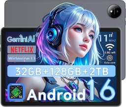 SnelShoppen - 11 Inch Tablet Android 16 met Gemini AI, T7250 Octa-Core, 32GB RAM, 128GB ROM, 16MP + 8MP Camera, 8000mAh, 1920x1200 IPS HD, Wi-Fi 5.8GH — thumbnail 1