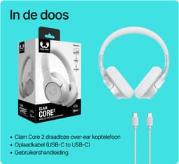 Fresh 'n Rebel Clam Core 2 - Draadloze Bluetooth Koptelefoon met Microfoon - 70 uur Speeltijd - Rijk en helder geluid - Verbind 2 apparaten tegelijk - Personal Sound App - Bekabeld luisteren via USB-C (Ice Grey) — thumbnail 5