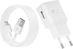 USB Oplader met Oplaadkabel USB Type-C geschikt voor Samsung Galaxy A15 A14 A13 A04s A05s A71 A55 A54 A53 A52s A40 A35 A34 A33 A25 A23 M51 M34 M14 S8 S9 S10 S20 - Snellader Adapter Mobiele Telefoon Kabel — thumbnail 1