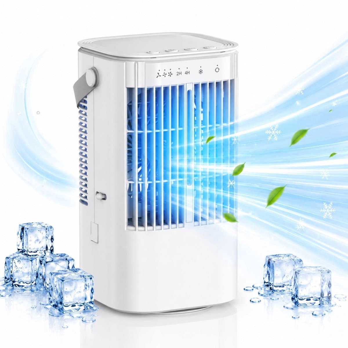 Mini Airco met Water - Luchtkoeler 3-in-1 - Mobiele Airco Zonder Afvoerslang -Tafelventilator - USB-C Aircooler - Ventilator & Draagbare Airco - Mobiele Airco - 900ML Watertank — afbeelding 1