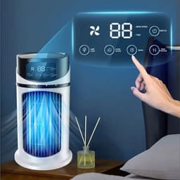 Draagbare bureau-luchtkoeler - USB-persoonlijke airconditioner met luchtbevochtiger - Bureauventilator - Stille luchtkoeler voor thuis en op kantoor — thumbnail 5
