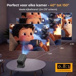 TYR® Mini Beamer - Projector - Beamer - Zwart - 18cm x 15cm x 14cm — thumbnail 2