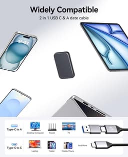 Externe SSD - Opslagstation - Bestanden Opslaan - Hoge Snelheid - 1 TB - Zwart — thumbnail 4
