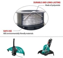 Drie vervangende spoelen geschikt voor Bosch Universal GrassCut 18V 26/18V 260/18/18 26/18 260 grasmaaiers, geschikt voor grasmaaier F016800570 en spoeldop 1600A01R5J (6 geschikt voorer, 1,6 mm). — thumbnail 2