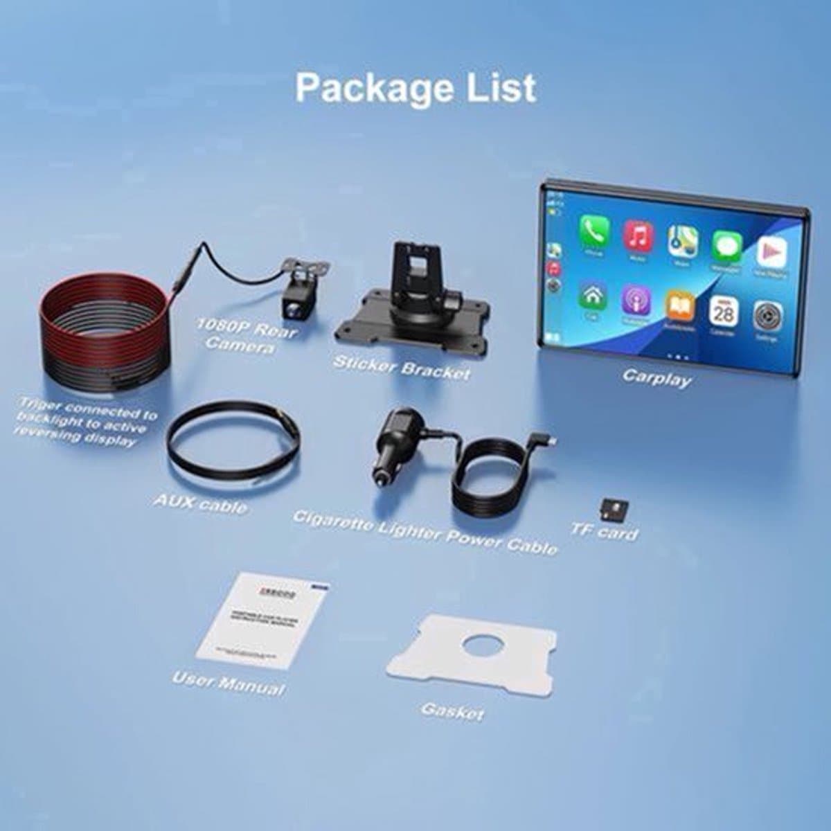 Navigatiesysteem Auto - Dashcam voor auto - GPS Navigatie - Draadloze - 2.5K DVR - Bluetooth Audio - ADAS Systeem - 9" - Achteruitrijcamera - Spraakbesturing — afbeelding 1