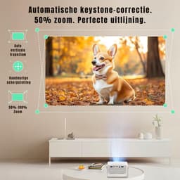 Ploutos® Draagbare Beamer - Mini Projector - Draagbare Mini Beamer - Wit - 14cm x 11cm x 6cm — thumbnail 3