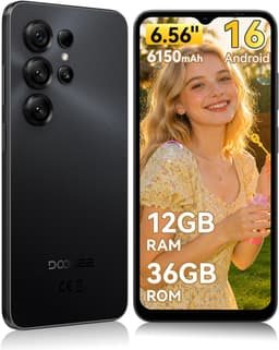 DOOGEE Note 56 X Lite Smartphone - 6,56 Inch - 12GB(3+9) RAM - 32GB ROM - 6150 mAh - Android 16 - Met 3,5 mm hoofdtelefoonaansluiting - Zwart — thumbnail 1