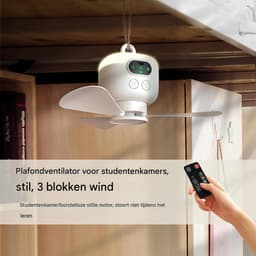 GELLDG Oplaadbare Plafondventilator met Verlichting - Stille Ventilator voor Buiten - 8000mAh USB-Campingleut - Geschikt voor Tent, Tuin en Terras - Plastic - Afmetingen 11x27x27cm — thumbnail 5