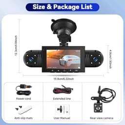 4-kanaals 360° dashcam HD 1080P 4-lens rijrecorder met 32GB geheugenkaart — thumbnail 4