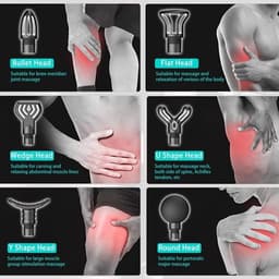 Massagepistool, Deep Tissue Massagepistool, Stille elektrische percussiemassager, Draagbare elektrische spiermassager met draagtas, 20 snelheden en LED-display, Grijs — thumbnail 4