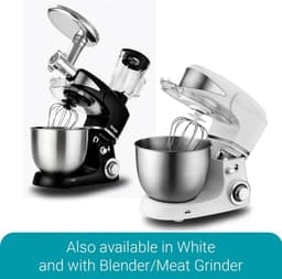 Standmixer Keukenmachine - Keukenapparaat Mixer - Deeg Kneden Bakken - Planetaire Beweging - 5 Liter Kom - Zwart — thumbnail 5