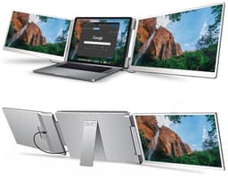 Portable Monitor 2x 14 inch Full HD - Tri Screen Laptop Scherm Uitbreider - Extra Scherm Laptop - Draagbare Monitor - Plug & Play - Solvify — thumbnail 1
